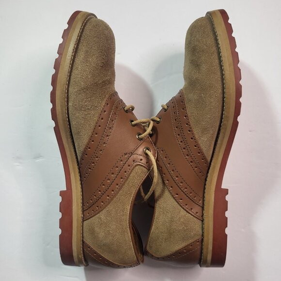 Pula Roberta Tan Brown Suede Leather Oxford Lace-Up Shoes Acadamia Womens Size 7 - Picture 6 of 14